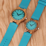 Royal Blue Couples Wood Watch