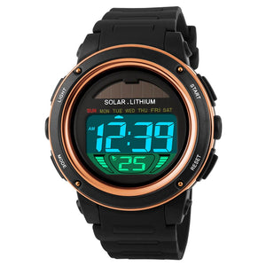 Solar Digital Unisex Sports Watch - 5ATM Waterproof