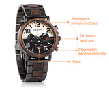 Wooden Stainless Steel Mens Watch