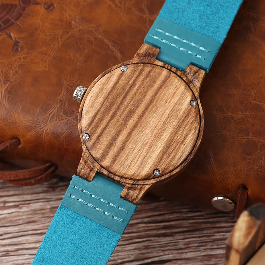 Royal Blue Couples Wood Watch