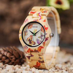 Butterfly Bamboo Band Womens Watch