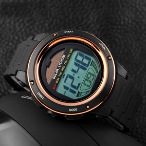 Solar Digital Unisex Sports Watch - 5ATM Waterproof