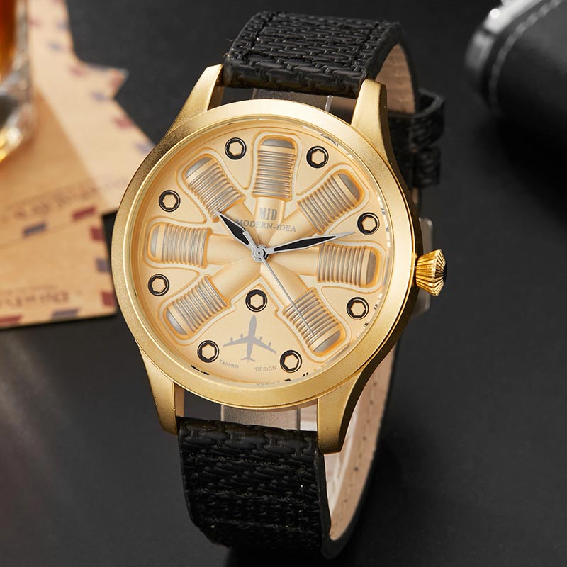 Aircraft Engine Plate Mens Watch