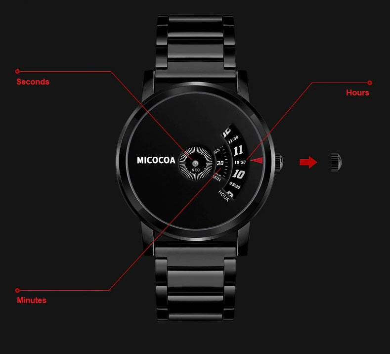 New Creative Men Sports Watch - No Hands Wristwatch