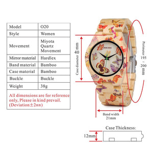 Butterfly Bamboo Band Womens Watch