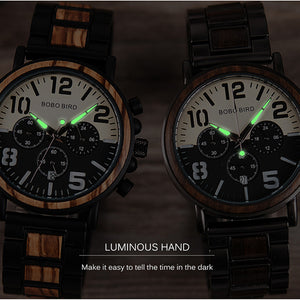 Wooden Stainless Steel Mens Watch