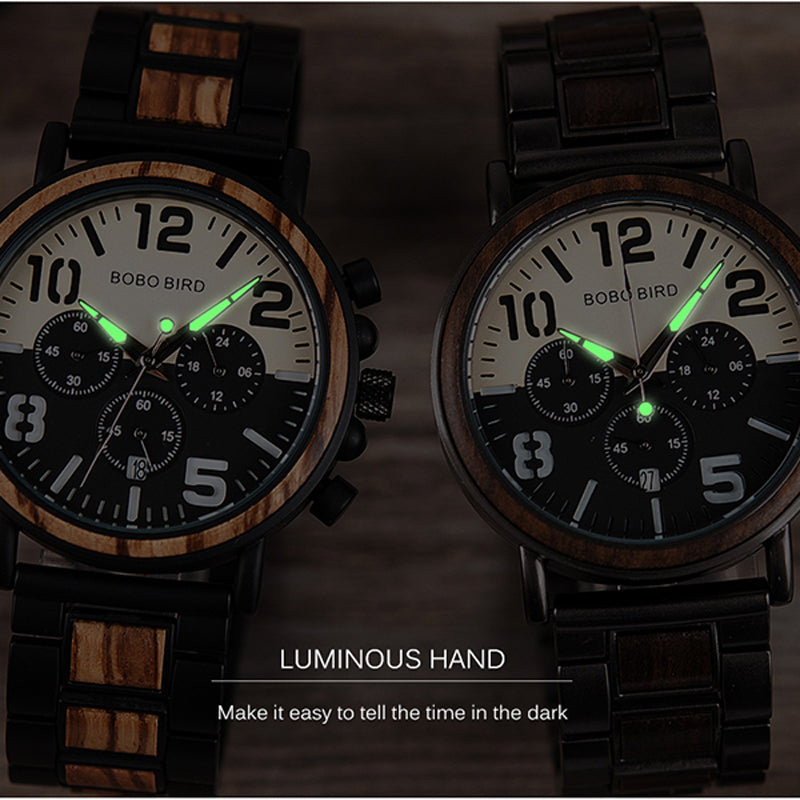Wooden Stainless Steel Mens Watch