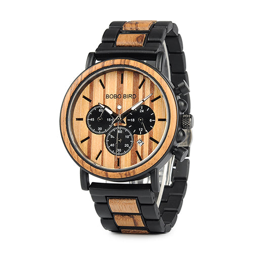 Wooden Chronograph Mens Watch