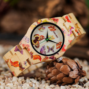 Butterfly Bamboo Band Womens Watch