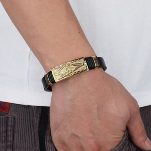 Gold Genuine Leather Bracelet