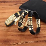 Gold Genuine Leather Bracelet