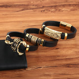 Gold Genuine Leather Bracelet