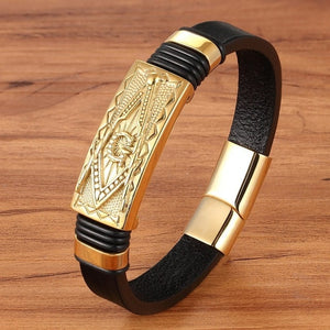 Gold Genuine Leather Bracelet