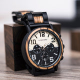 Wooden Stainless Steel Mens Watch