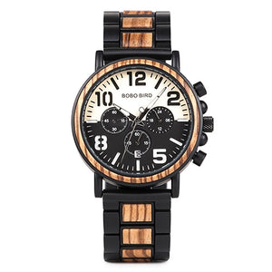 Wooden Stainless Steel Mens Watch