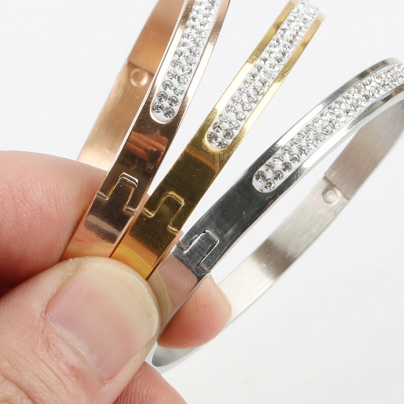 Crystal Rhinestone Stainless Steel Bracelet