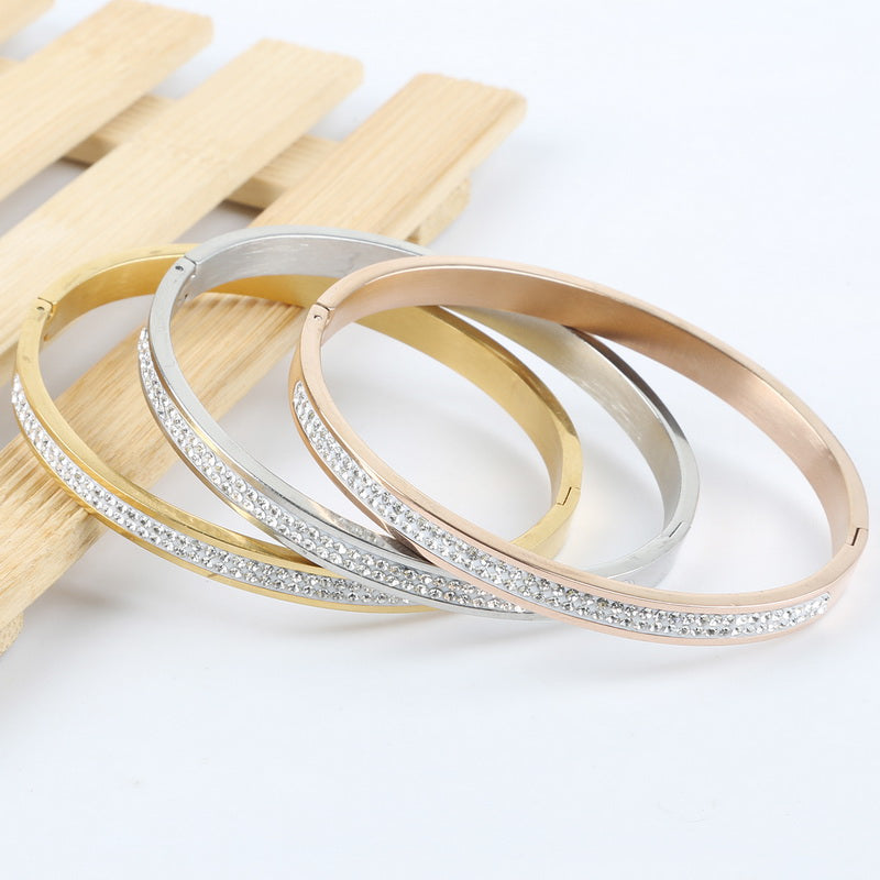 Crystal Rhinestone Stainless Steel Bracelet