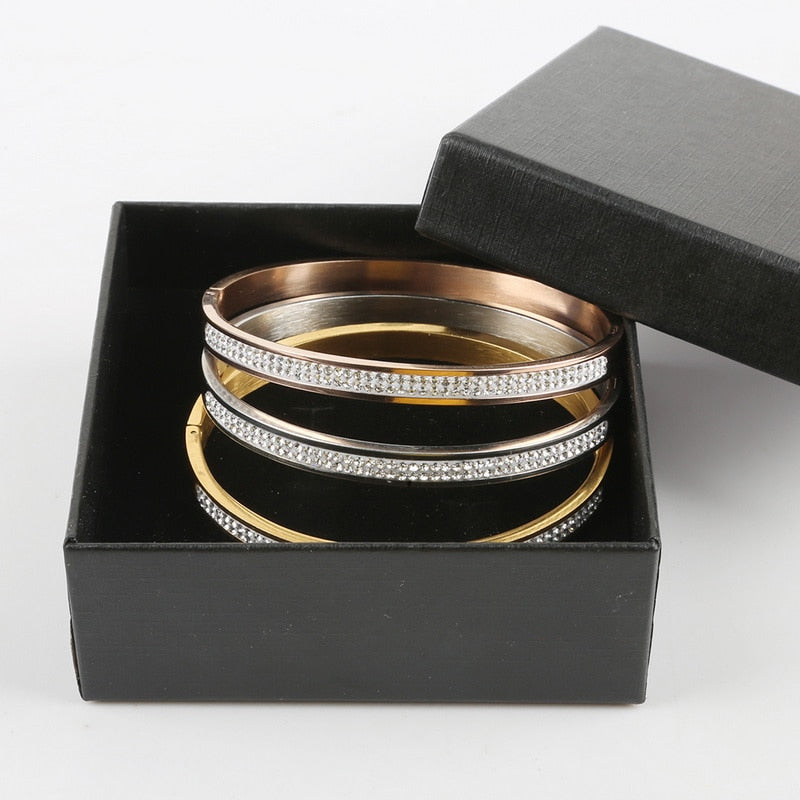 Crystal Rhinestone Stainless Steel Bracelet