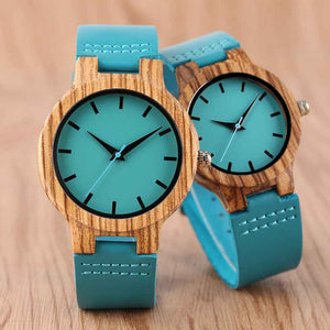 Royal Blue Couples Wood Watch