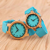 Royal Blue Couples Wood Watch