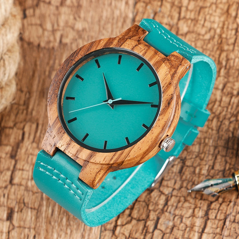 Royal Blue Couples Wood Watch