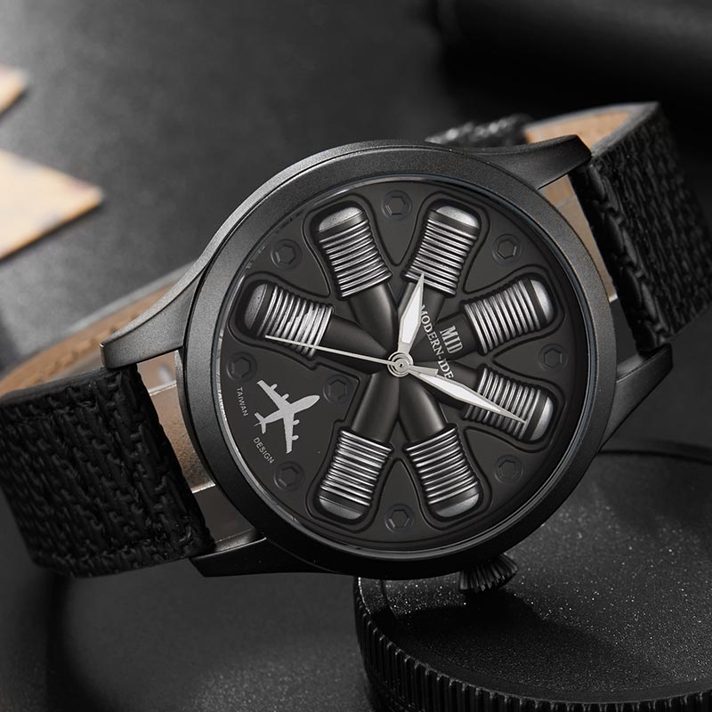 Aircraft Engine Plate Mens Watch