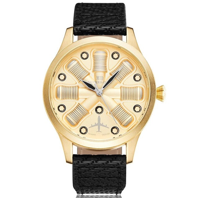 Aircraft Engine Plate Mens Watch