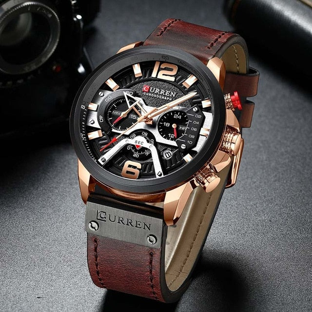 Chronograph Leather Mens Watch