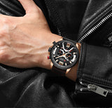 Chronograph Leather Mens Watch