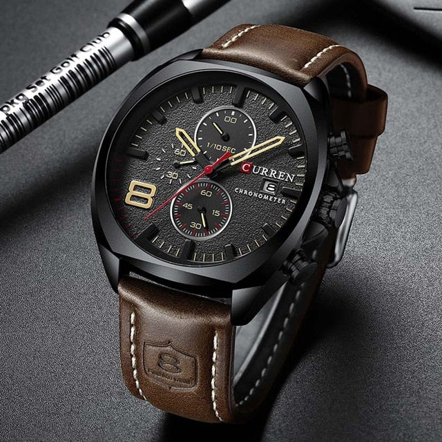 Luxury Leather Mens Watch